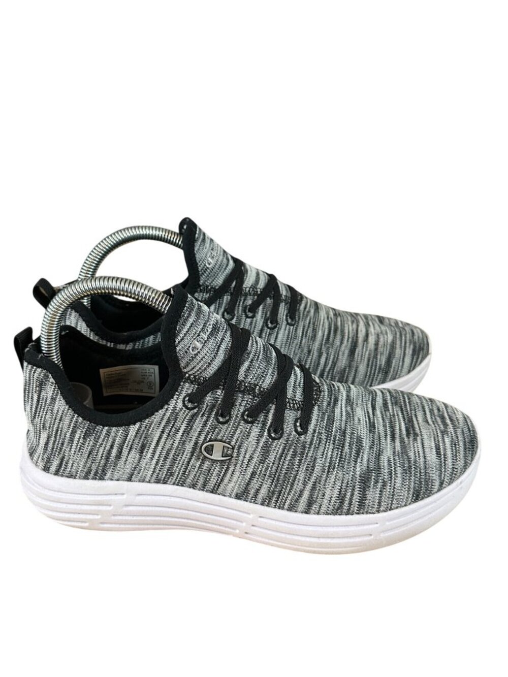 Champion Size 9 Women's Athletic Knit  Slip On Sneakers Black, Grey